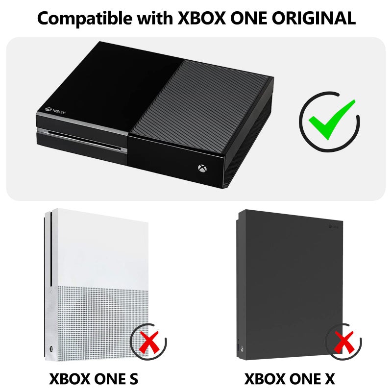 nymus حامل جداري لجهاز Xbox One، مجموعة حامل جداري لجهاز Xbox One الأصلي + حامل طاقة، مع حامل وحدة تحكم قابل للفصل ورف سماعات، قاعدة Xbox One - Image 2