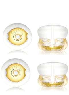 Earring Backs 18K Gold Silicone Earring Backs for Studs/Droopy Ears Locking Secure Earring Backs for Heavy Earring No-Irritate Hypoallergenice Soft Clear Earring Backs for Adults & Kids