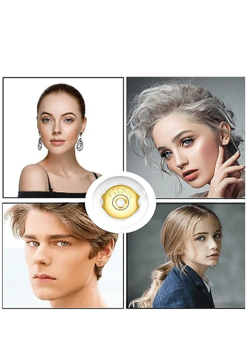 Generic - Earring Backs 18K Gold Silicone Earring Backs for Studs/Droopy Ears Locking Secure Earring Backs for Heavy Earring No-Irritate Hypoallergenice Soft Clear Earring Backs for Adults & Kids - Image 1
