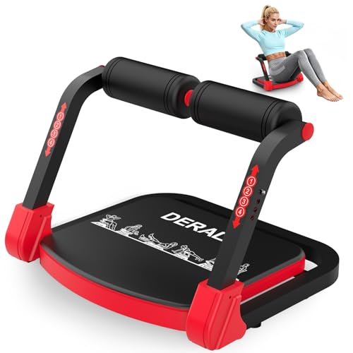 DERACY Sit Up Exercise Equipment, Adjustable Ab Machine, Multi-Functional Sit Up Machine, Ab Workout Equipment, Ab Trainer Machine for Women Men (RED) - Image 1