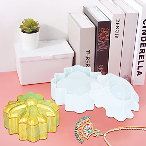 Koonafy 2 Pcs Box Resin Molds Silicone Trinket Box Moulds with Lid Chrome Hearts Jewelry Storage Box Epoxy Resin Casting Mould for DIY Craft Gift Box, Candy Container, Home Decoration - Image 5