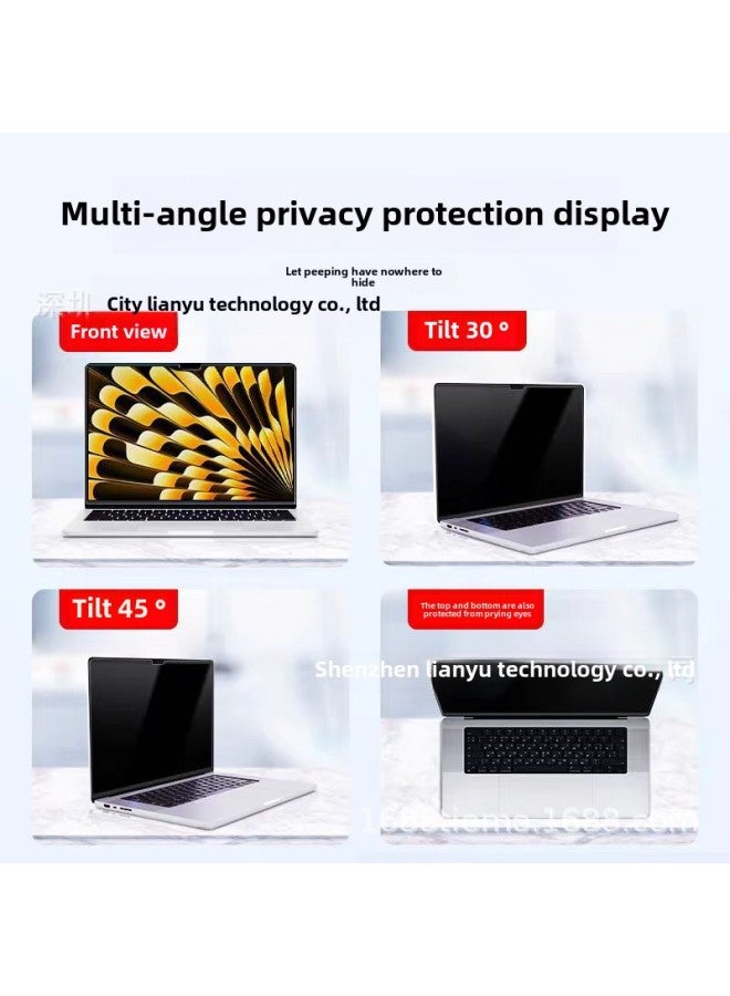 Applicable Anti-peep Film Air15.3 Notebook 360 Degree Anti-peeping M4 Detachable MacBook Screen Pro14-Color:Nano Adsorption Frame Sticker Type【180 ° Left And Right Privacy Films】 (with Bottom Plate For Easy Storage) Reusable-Size:2022 Pro13.3  M2 - Image 3