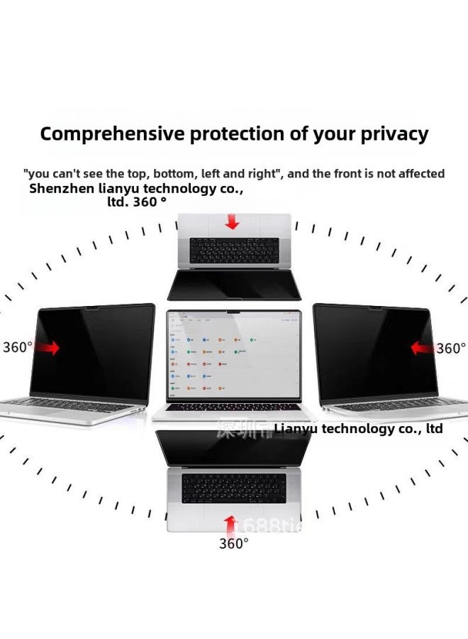 Applicable Anti-peep Film Air15.3 Notebook 360 Degree Anti-peeping M4 Detachable MacBook Screen Pro14-Color:Nano Adsorption Frame Sticker Type【180 ° Left And Right Privacy Films】 (with Bottom Plate For Easy Storage) Reusable-Size:2022 Pro13.3  M2 - Image 2
