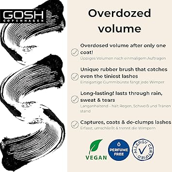 gosh ماسكارا أوفردوز رقم 001 أسود مكثف بومباستيك غوش - Image 2