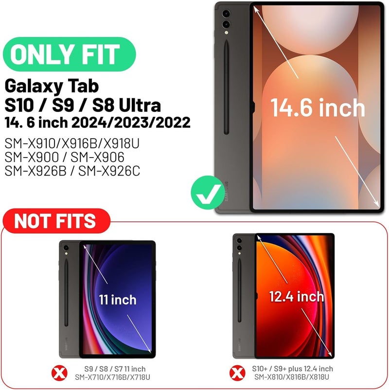 TGK 360 Rotatable Smart Flip Cover for Samsung Galaxy Tab S10 Ultra Case/Tab S9 Ultra 14.6 Inch/Tab S8 Ultra 14.6 Inch (Dark Blue) - Image 2