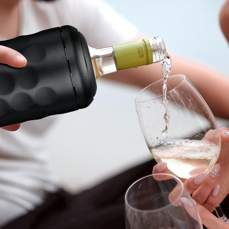 Max&So Wine Chiller Bucket, Portable 750 ml Champagne & Wine Bottle Cooler Keep Wine & Beverages Cold, Stainless Steel Vacuum Insulated Wine Gifts for Wine Lovers - Black - Image 5