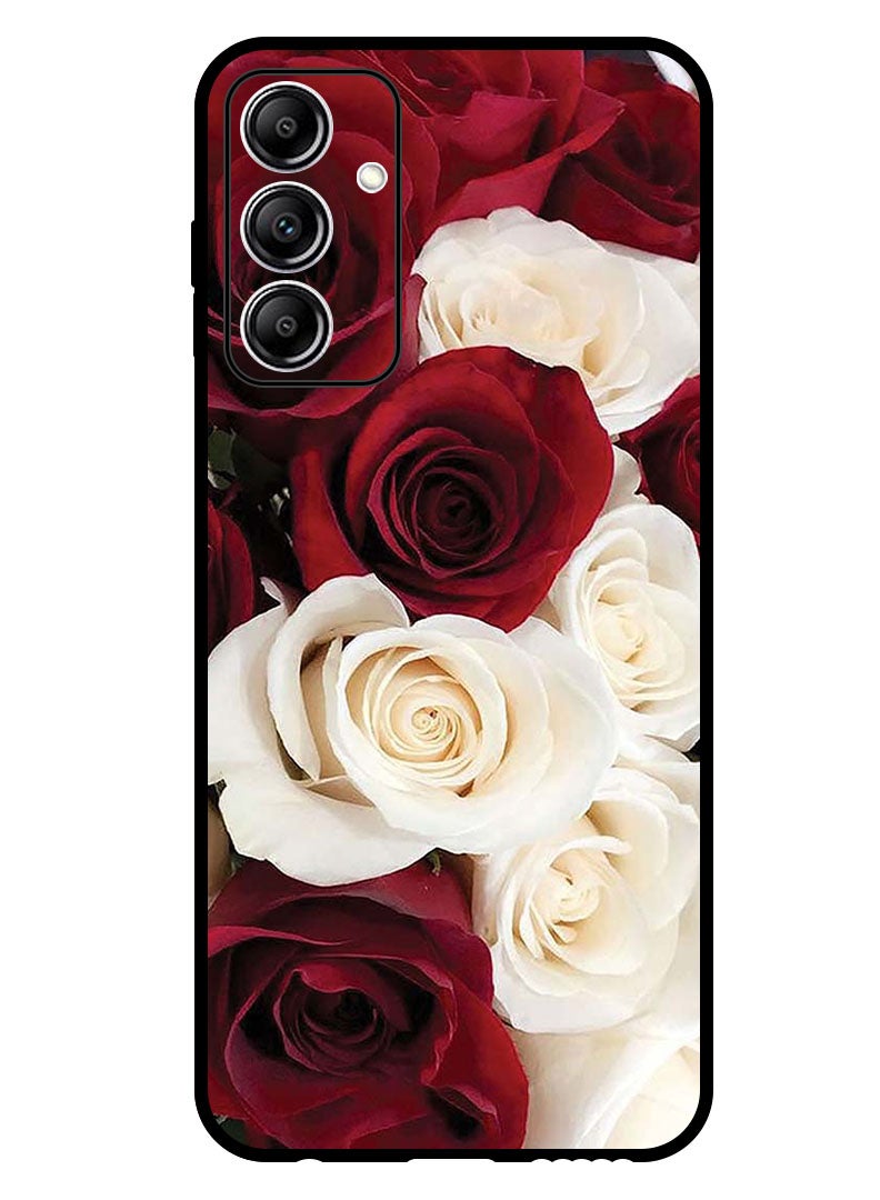 Theodor Protective Case Anti Scratch Shock Proof Bumper Cover For Samsung Galaxy A55 White & Red Flower - Image 1