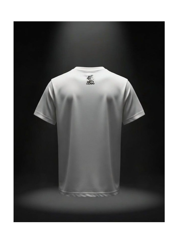 Dirty Lizard White printed t-shirt with Street wear image 100% cotton 48 - Image 2
