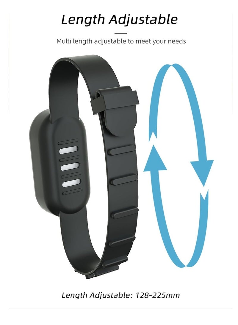 Adjustable Silicone Wristband Camera Adapter Case Band for Insta360 GO 3/3S, Palm Strap Backpack Bicycle Mounted Holder Dog Cat Collar Multifunctional Belt 3 /3S(Black) - Image 5