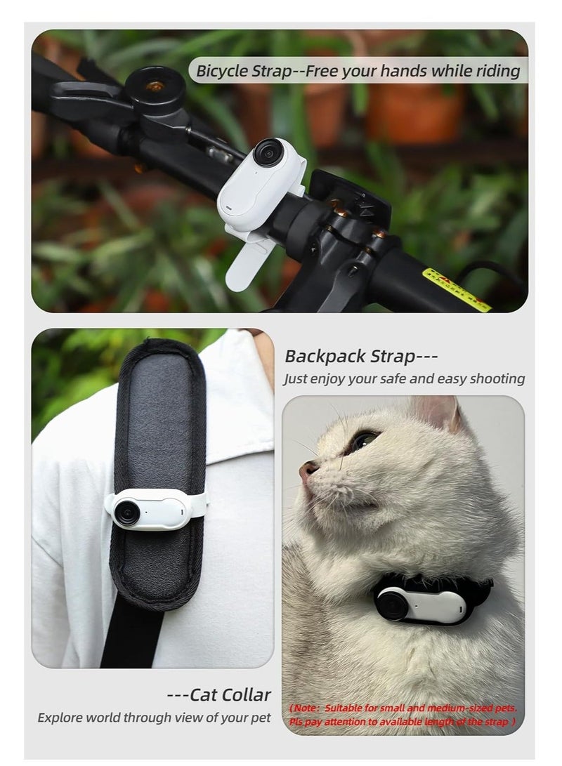 Adjustable Silicone Wristband Camera Adapter Case Band for Insta360 GO 3/3S, Palm Strap Backpack Bicycle Mounted Holder Dog Cat Collar Multifunctional Belt 3 /3S(Black) - Image 4