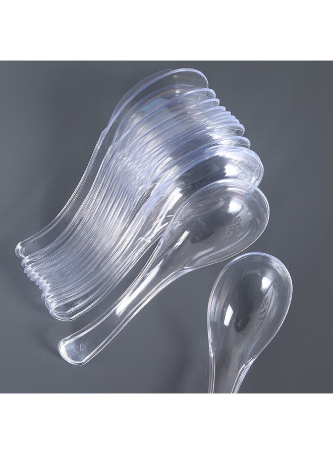 Faxilon Disposable Thick Soup Spoons, Rice Spoons, Plastic Dining Spoons, Thick Takeout Packaging Soup Spoons, 50 Pieces - Image 3