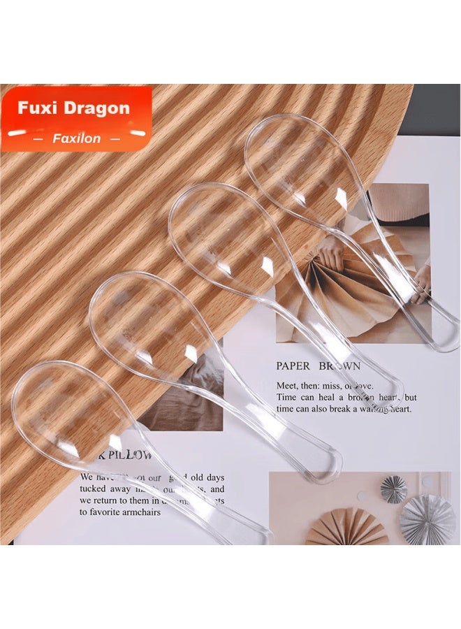 Faxilon Disposable Thick Soup Spoons, Rice Spoons, Plastic Dining Spoons, Thick Takeout Packaging Soup Spoons, 50 Pieces - Image 1