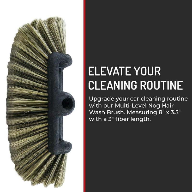 Hi-Tech Noghair Wash Brush - 14"" Multi-Level Car Wash Brush Tb-14X3Cr - Soft Bristles For Scratch-Free Cleaning - For Cars  Trucks & Suvs - Fits Threaded Handle - Image 3
