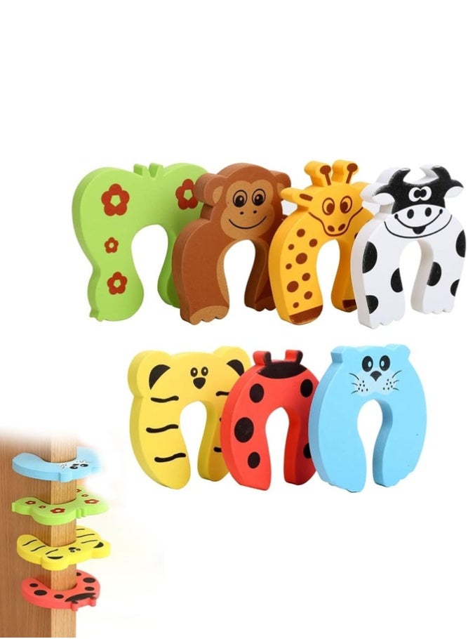 BELLSBERRY 6 Pack Baby Door Finger Pinch Guard Cartoon Animal Foam Door Stopper – Soft Safety Door Slam Protector for Kids & Toddlers - Image 1