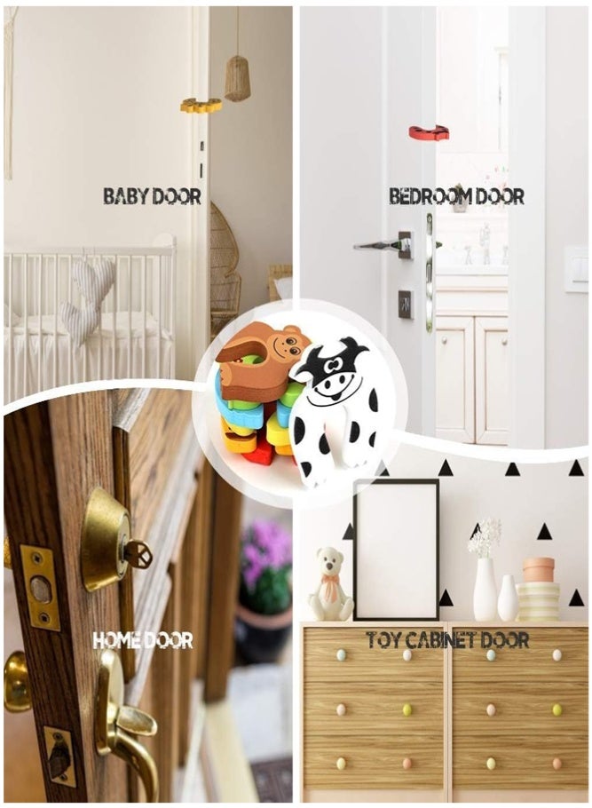 BELLSBERRY 6 Pack Baby Door Finger Pinch Guard Cartoon Animal Foam Door Stopper – Soft Safety Door Slam Protector for Kids & Toddlers - Image 5