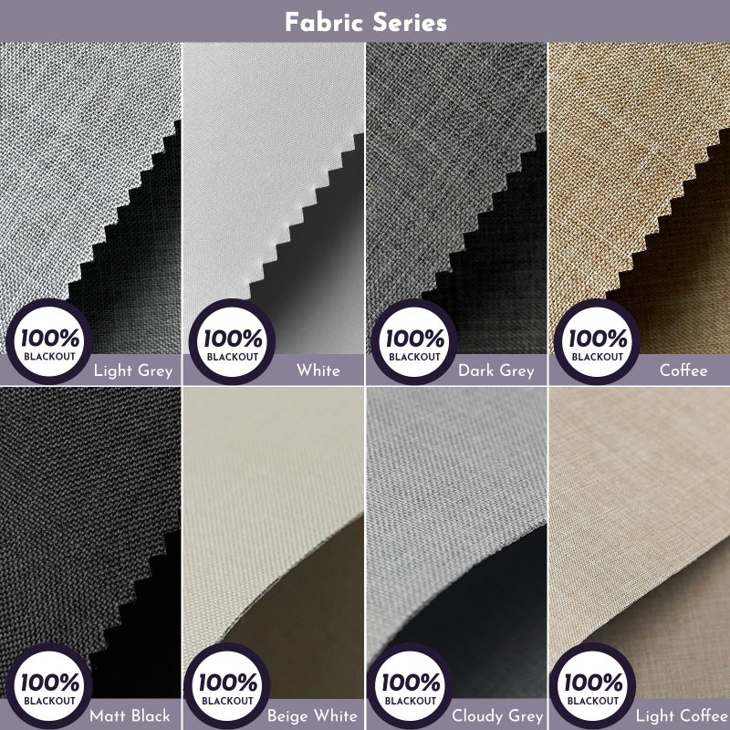 Graywind Graywind 100% Blackout Roller Shades Roller Blinds Window Blinds with Valance, One Size (Fabric Samples)  - Image 4