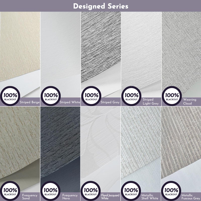 Graywind Graywind 100% Blackout Roller Shades Roller Blinds Window Blinds with Valance, One Size (Fabric Samples)  - Image 3