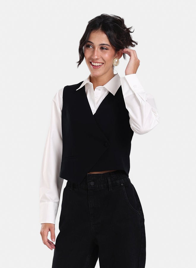 Clue Asymmetrical Sleeveless Vest - Image 2