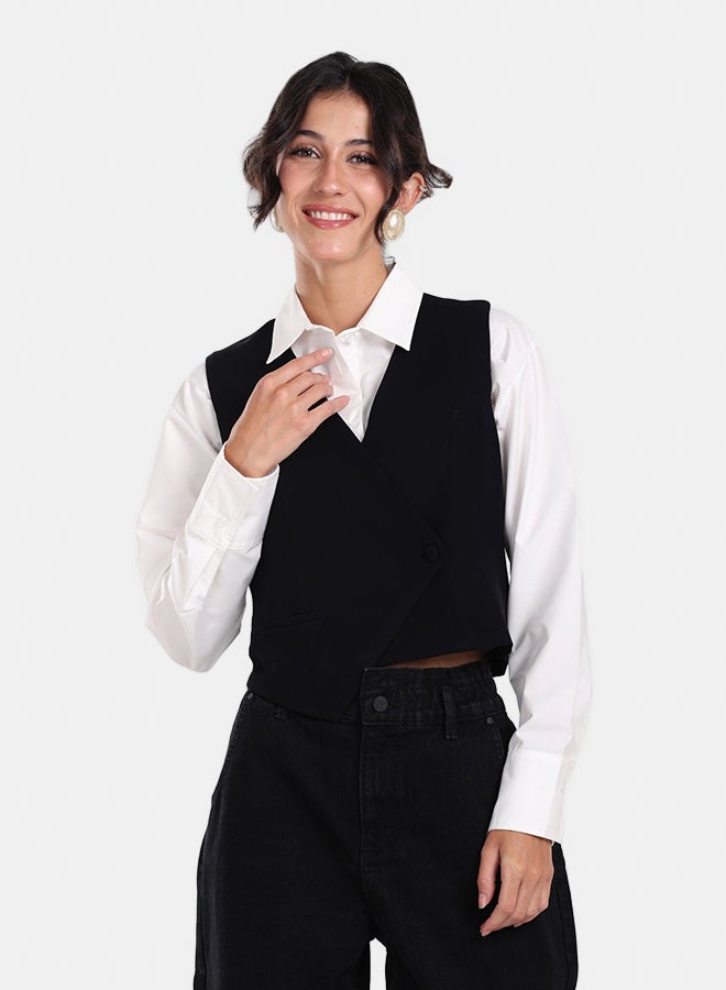 Clue Asymmetrical Sleeveless Vest - Image 1
