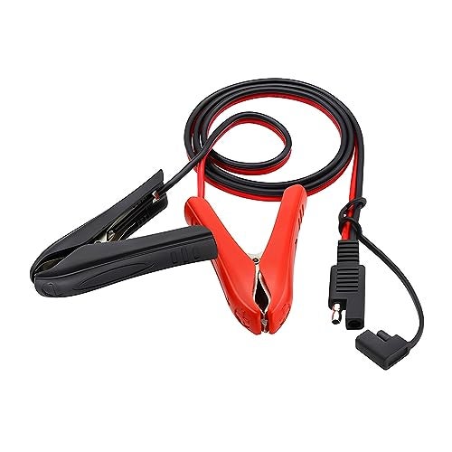 BESULEN 33FT 14AWG Battery Alligator Clips Crocodile Clip to SAE Connector Quick Release Adapter Extension Cable Quick Disconnect Plug Socket with Battery Clamps Compatible with Motorcycles - Image 1