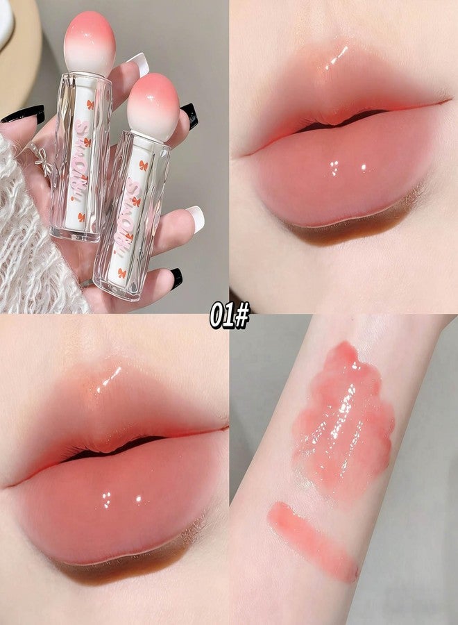 KTouler 4Pcs Moisturizing Lip Gloss Set,Jelly Pink Plumping Long Lasting Cute Lip Gloss For Girls,Glossy Fruit Flavored Non-Toxic with High-Shine Finish Lip Makeup For Women - Image 5