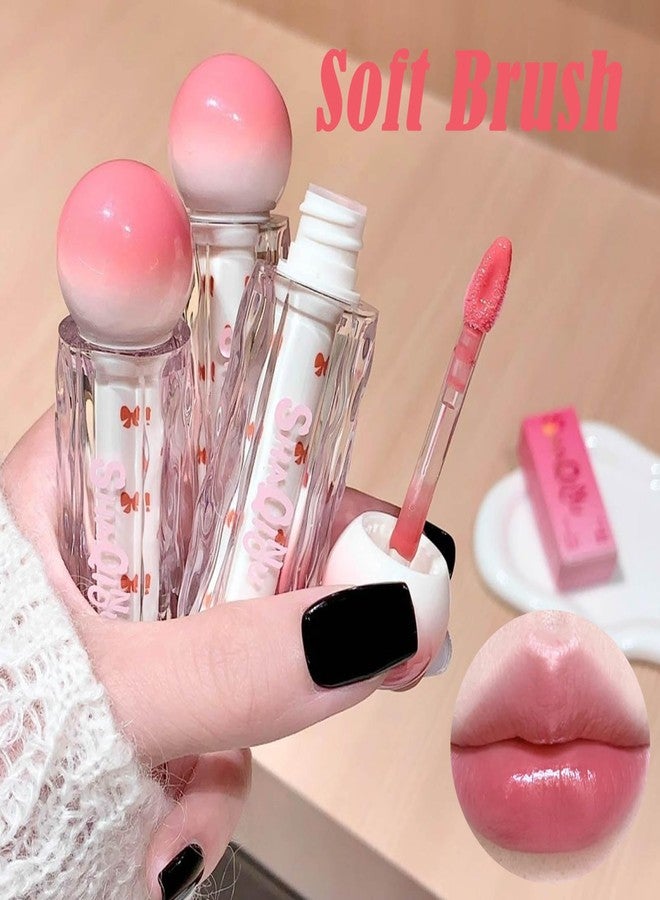 KTouler 4Pcs Moisturizing Lip Gloss Set,Jelly Pink Plumping Long Lasting Cute Lip Gloss For Girls,Glossy Fruit Flavored Non-Toxic with High-Shine Finish Lip Makeup For Women - Image 2