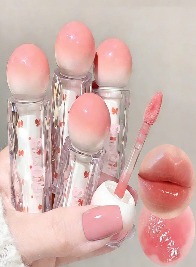KTouler 4Pcs Moisturizing Lip Gloss Set,Jelly Pink Plumping Long Lasting Cute Lip Gloss For Girls,Glossy Fruit Flavored Non-Toxic with High-Shine Finish Lip Makeup For Women - Image 1