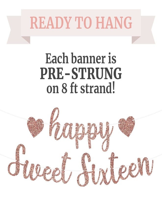 Perfect Occasion لافتة عيد ميلاد "عيد ميلاد سعيد" جاهزة للتزيين - لا تحتاج إلى تركيب - لافتة حفلة عيد ميلاد "عيد ميلاد سعيد" باللون الذهبي الوردي اللامع - زينة جاهزة للتزيين على خيوط بطول 8 أقدام - زينة حفلة عيد ميلاد باللون الذهبي الوردي. هل ذكرنا أنها لا تحتاج إلى تركيب؟ - Image 3