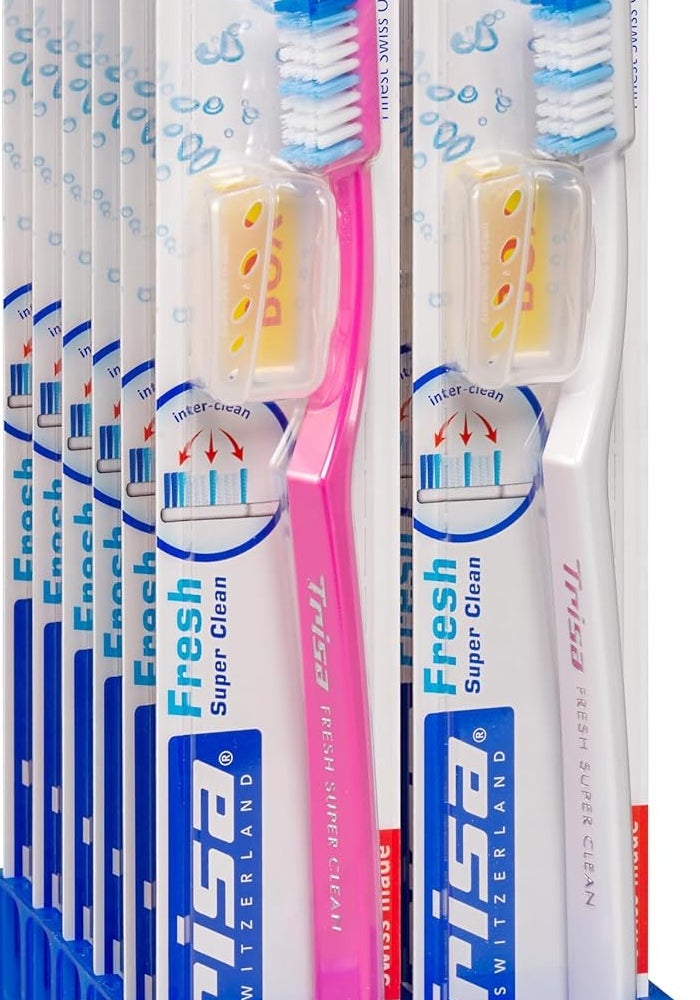 TRISA فرشاة أسنان تريسا فريش سوبر كلين ناعمة مع غطاء سفر - ألوان متنوعة - Image 5
