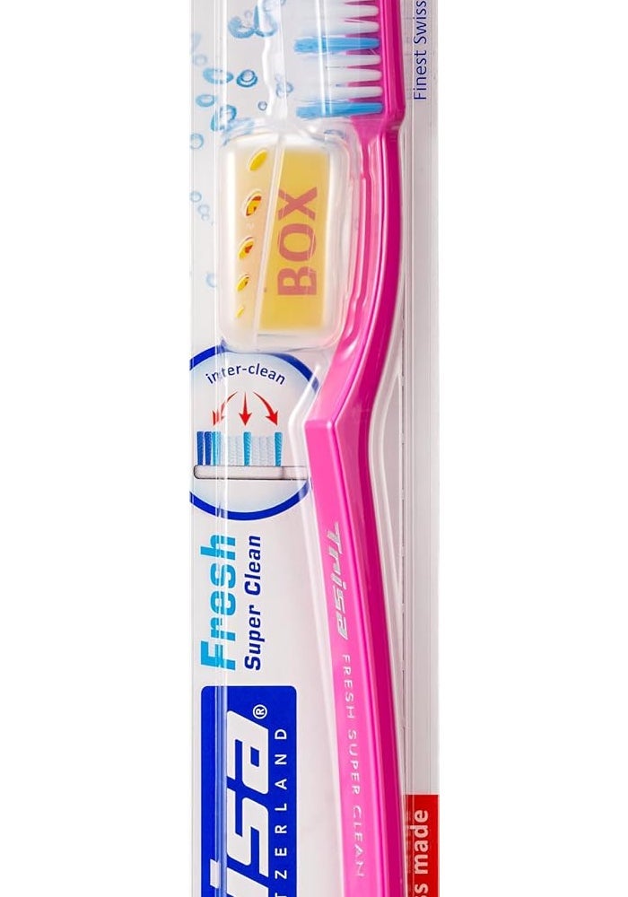 TRISA فرشاة أسنان تريسا فريش سوبر كلين ناعمة مع غطاء سفر - ألوان متنوعة - Image 4