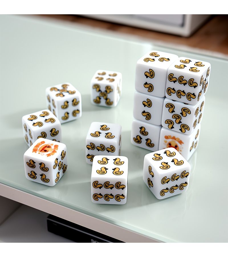 Cute Little Yellow Duck Pattern Dice Set 10pcs 6 Sided Dice For Board Games Party Favors Educational Math Toys