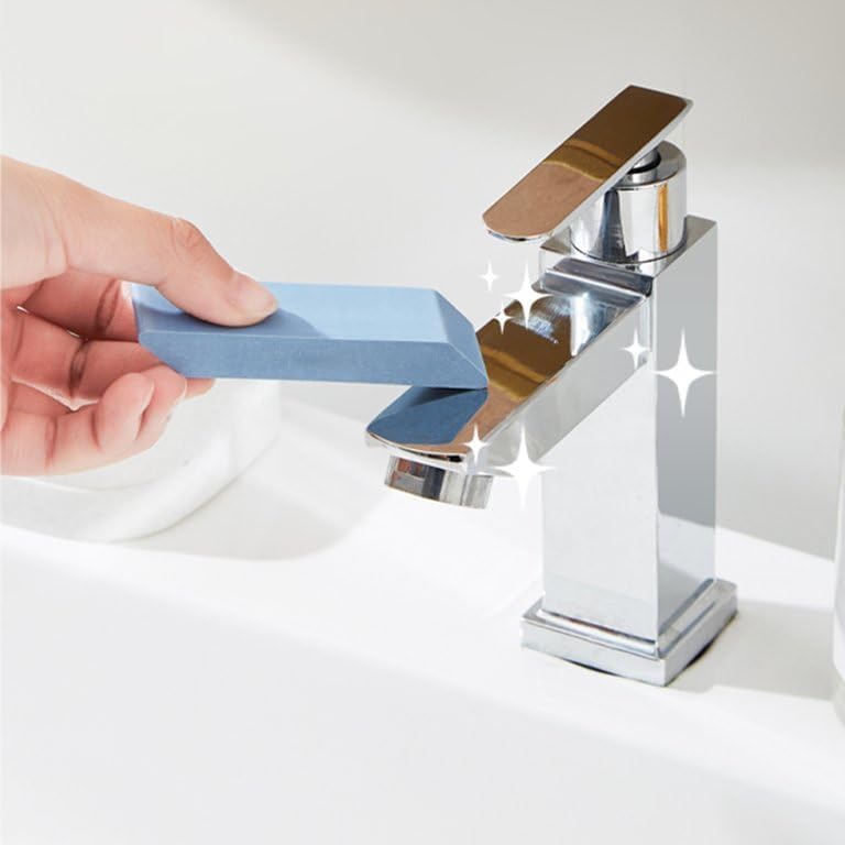KRIVETY Stainless Steel EraserLimescale Rust Glass Cleaning Decontamination Magic Eraser for Kitchen and Bathroom Best Cleaning Supplies for The Toughest Stains Dirt Pack of 1 Blue - Image 1