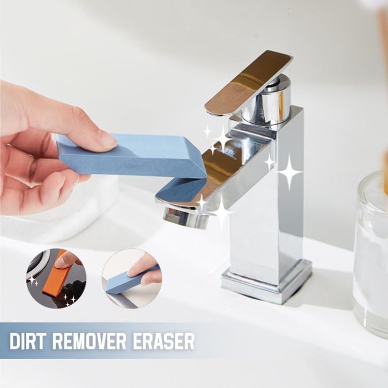 KRIVETY Stainless Steel EraserLimescale Rust Glass Cleaning Decontamination Magic Eraser for Kitchen and Bathroom Best Cleaning Supplies for The Toughest Stains Dirt Pack of 1 Blue - Image 5