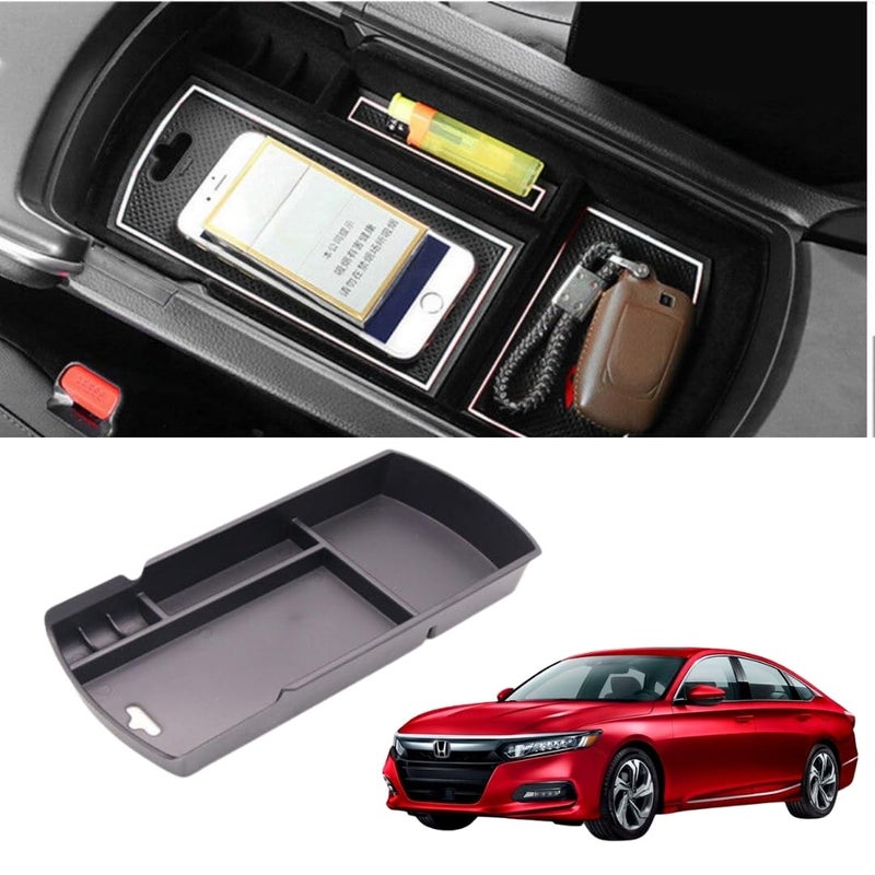TRX AUTO Center Console Organizer For Honda Accord 2018 2019 2020 2021 | Center Armrest Storage Box Organizer Tray | Honda Car Accessories | - Image 1