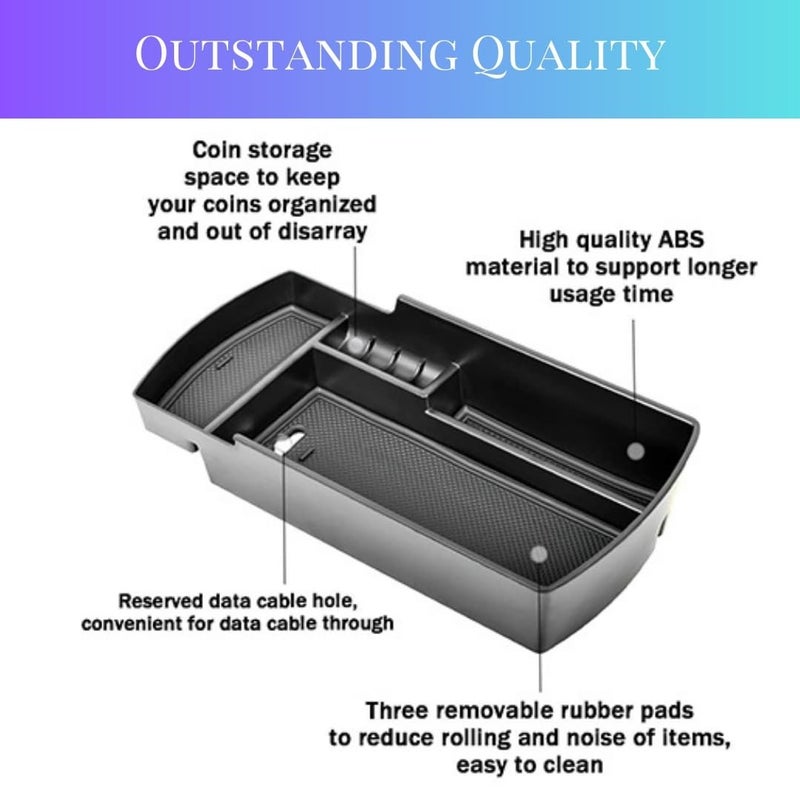 TRX AUTO Center Console Organizer For Honda Accord 2018 2019 2020 2021 | Center Armrest Storage Box Organizer Tray | Honda Car Accessories | - Image 2