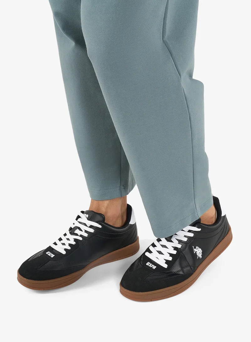 U.S. Polo Assn.  Men's Black Low-Top Sneakers - Fashionable Lace-Up Style, Perfect for Everyday Casual Outfits Shoes for Men | Best Price UAE