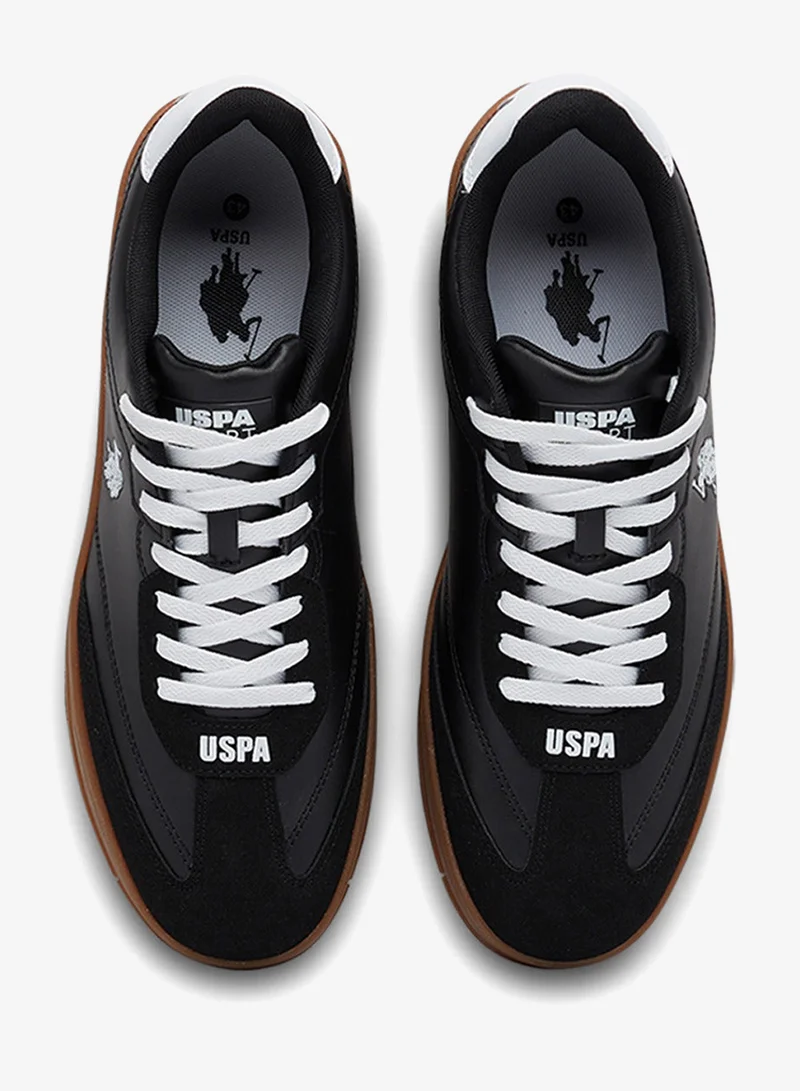 U.S. Polo Assn.  Men's Black Low-Top Sneakers - Fashionable Lace-Up Style, Perfect for Everyday Casual Outfits Shoes for Men | Best Price UAE