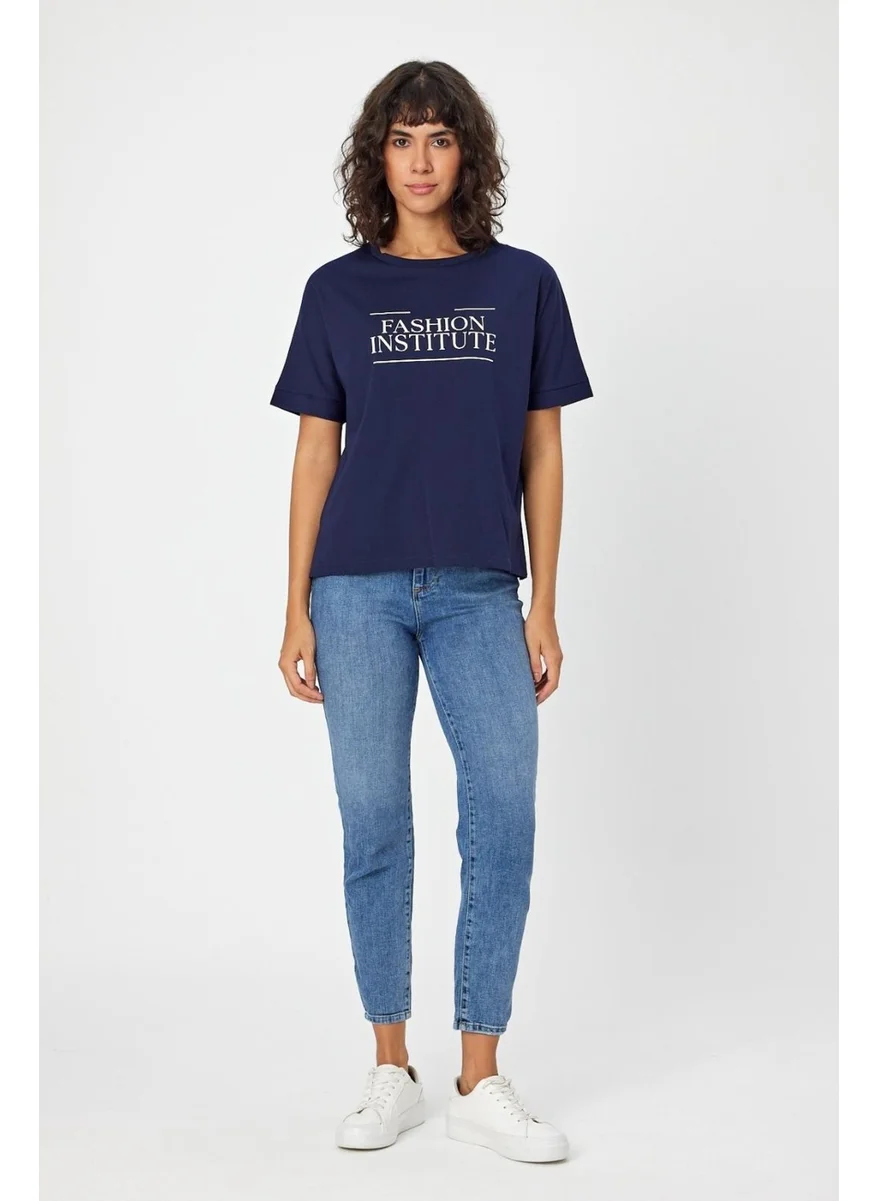 Alexander Gardi Crew Neck Printed Slit T-Shirt (B24-00212)