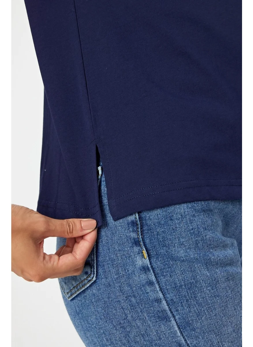 Alexander Gardi Crew Neck Printed Slit T-Shirt (B24-00212)