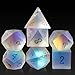 DNDND Frosted Rainbow Glass Dice Set DND DNDND Full Set 7 Piece Matt Glass D and D Dice with Great Gift Box for Dungeons and Dragon DD Tabletop Game Frosted Rainbow - Image 2