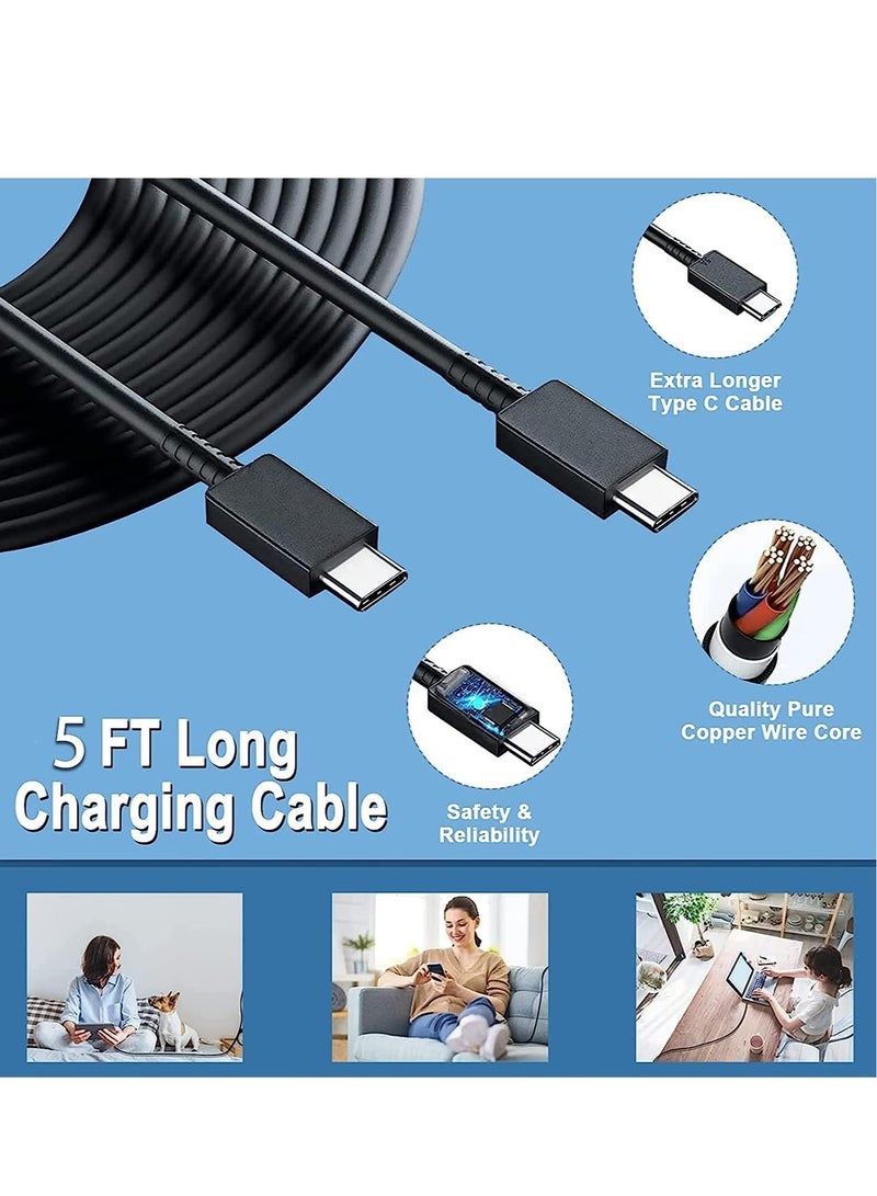 45W USB-C Super Fast Charger with 5ft Cable - Compatible with Samsung Galaxy S, UK Travel Adapter, Black - Image 5