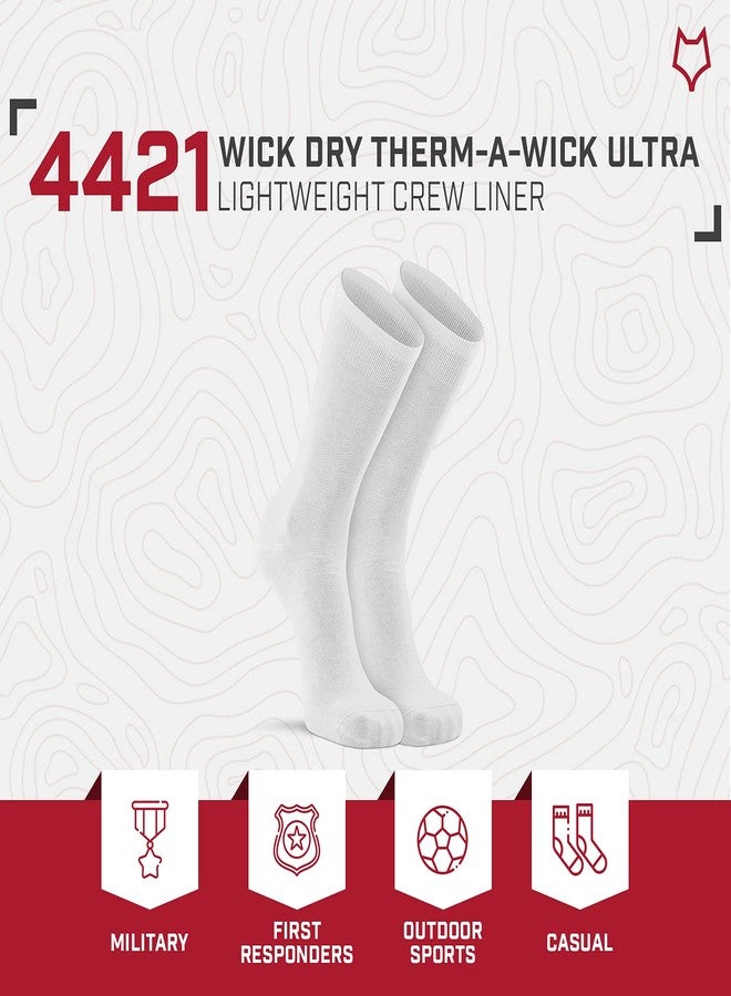 FOX RIVER Therm-A-Wick Ultra-Lightweight Crew Liner Sock | Cold Weather & Winter Socks | Moisture-Wicking | Breathable | Warm | White | Large - Image 5