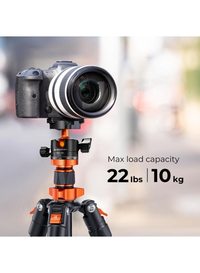 K&F Concept حامل كاميرا DSLR بطول 62 بوصة، خفيف الوزن ومضغوط، حامل أحادي قابل للفصل من الألمنيوم مع رأس كرة بانورامي 360 لوحة إطلاق سريعة للسفر والعمل - Image 4