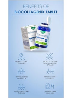 BIOCOLLAGENIX Anti-Aging Marine Collagen Supplement, 1000mg (120 Tablets) - Boosts Skin Elasticity, Reduces Aging Signs, Enhances Hydration and Firmness & Supports Hair & Nails with UV Protection  - Image 2