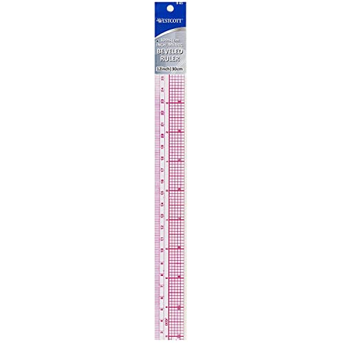 Westcott 10ths/Metric Beveled Ruler, 12-Inch/30cm (B-65), Clear - Image 4