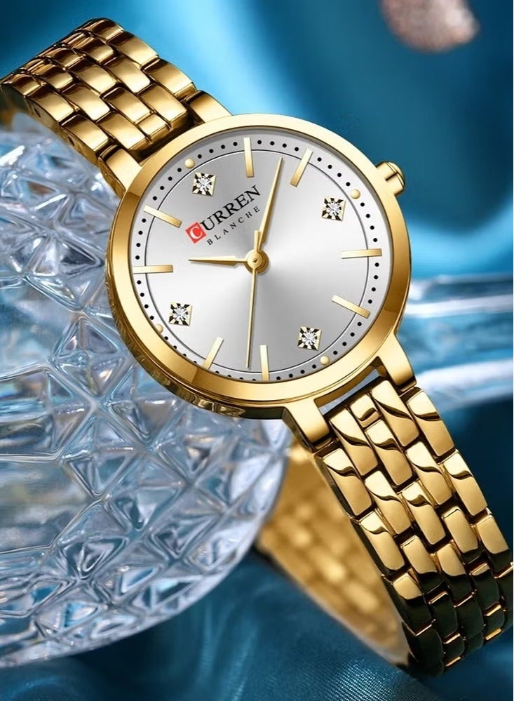 كارين ساعة كورين بلانش النسائية الفاخرة - ميناء أنيق مع لمسات من الكريستال المتلألئ - Image 2