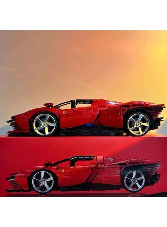 فيراري 42143 فيراري sp3 السيارات الرياضية الميكانيكية الصبي تجميع نموذج لعبة هدية 3778 الجسيمات - Image 1