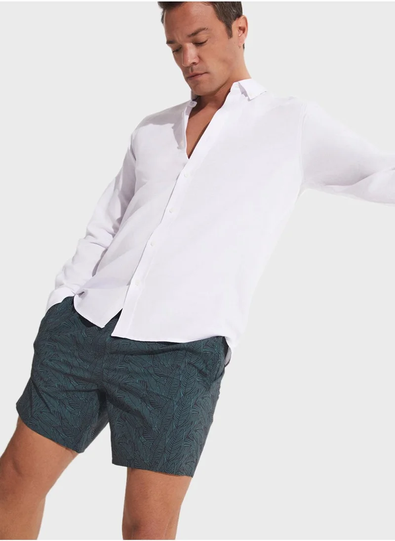 جون Patterned Swim Shorts