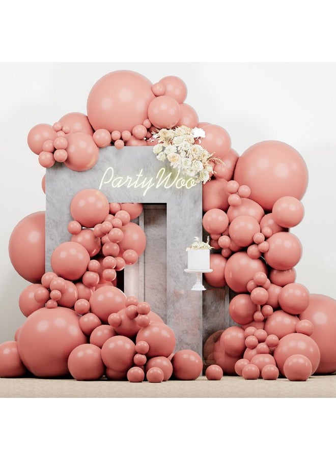 PartyWoo Blush Pink Balloons, 138 Pcs Boho Pink Balloons Different Sizes Pack Of 18 Inch 12 Inch 10 Inch 5 Inch Salmon Pink Balloons For Balloon Garland Arch As Birthday Party Decorations, Pink-F01  - Image 1