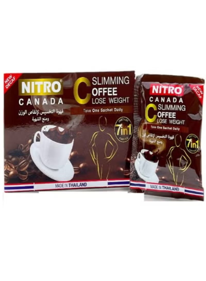 NITRO CANADA Slimming coffee for weight loss and appetite suppression, 12 sachets, 15g each
